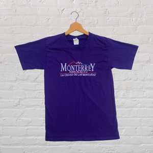 Monterrey Mexico Mountain Embroidered T-Shirt " La Ciudad De Las Montanas" Small